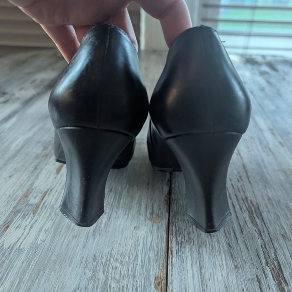 Vintage Stuart Weitzman for Browns Black Leather Lace-Up Pumps Women's 8 - Picture 4 of 7